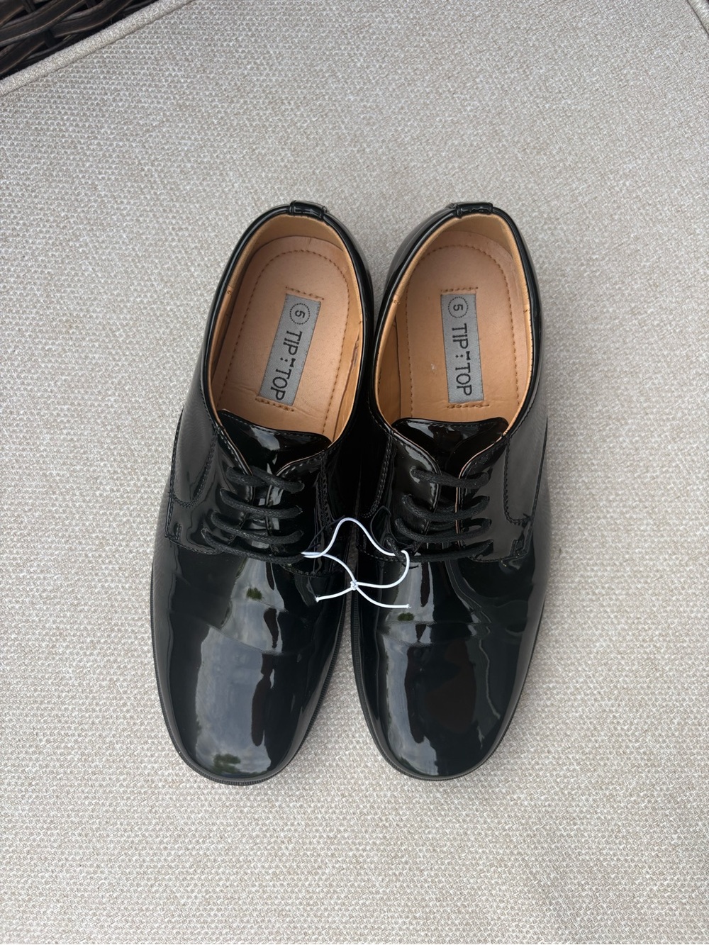 Tip Top Kids Black Patent Lace-Up Dress Shoes